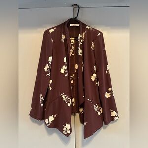 Astr - Maroon & Cream Floral Blazer